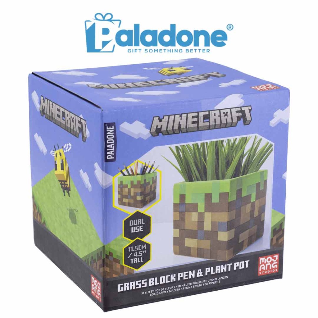 Paladone Minecraft Grass Block Pen and Plant Pot