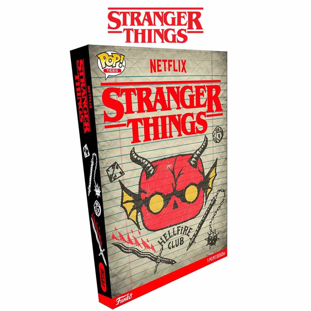 Stranger Things Hellfire Club Sleeve Funko Boxed Pop Tee - XL