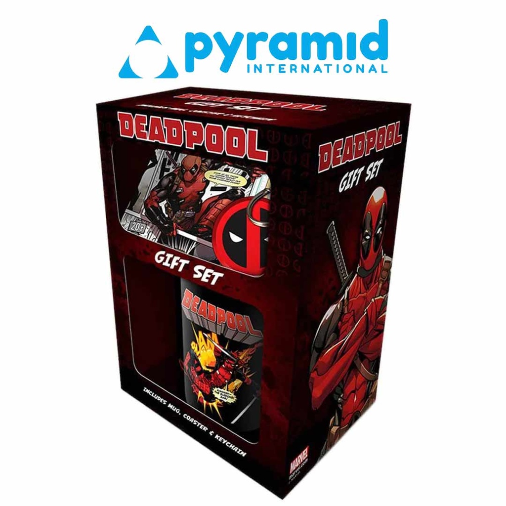 Pyramid - DEADPOOL (MERC GOALS) MUG COASTER & KEYCHAIN SET
