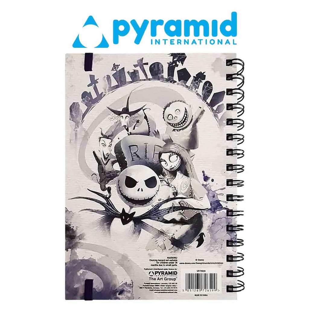 Pyramid - THE NIGHTMARE BEFORE CHRISTMAS (WATER COLOUR) A5 WIRO NOTEBOOK