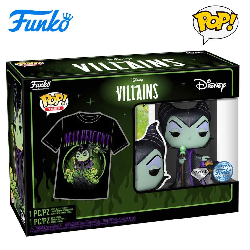 Funko Pop! Maleficent Diamond Editon Disney Villians Pop Tee (S)
