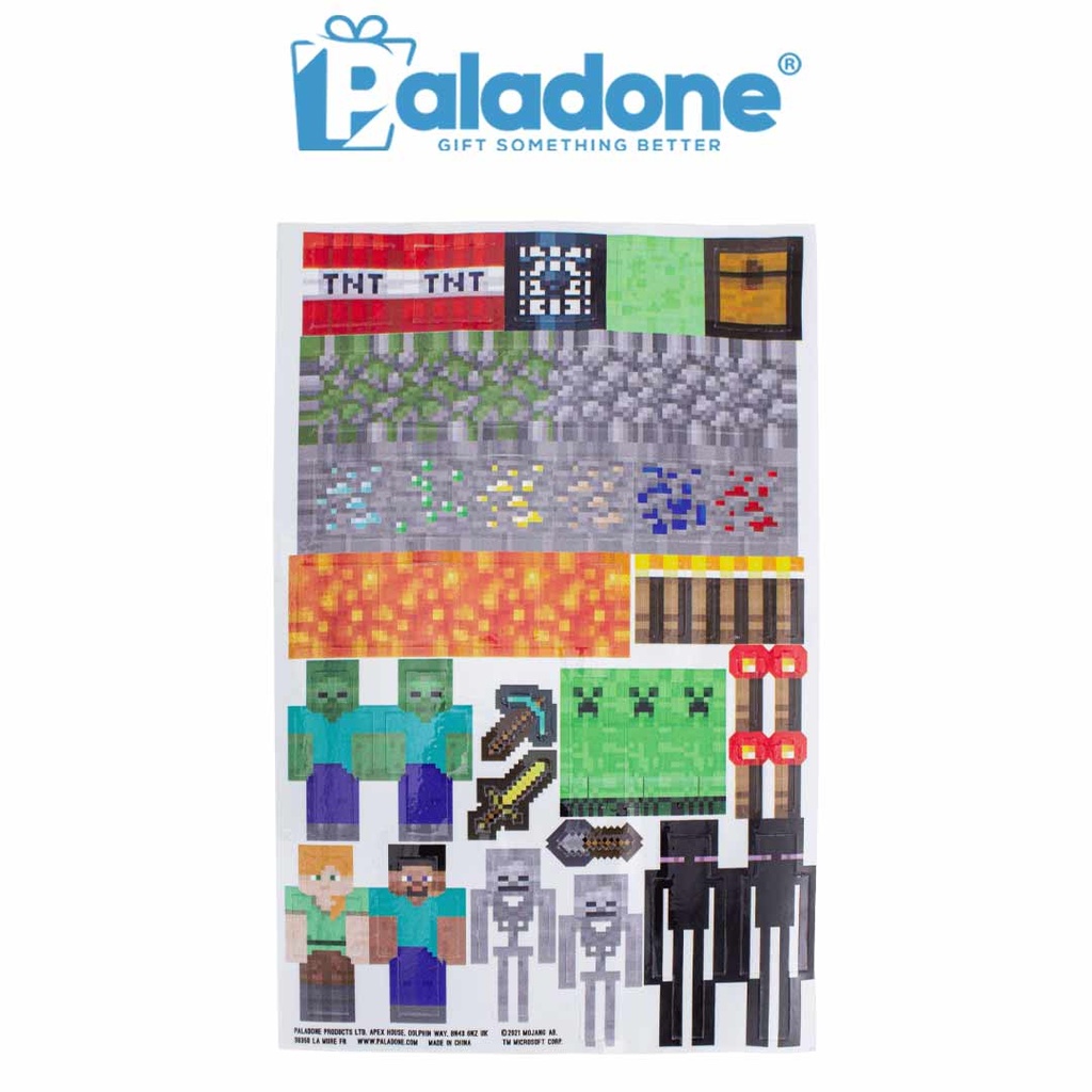 Paladone Minecraft Water Bottle And Sticker Set