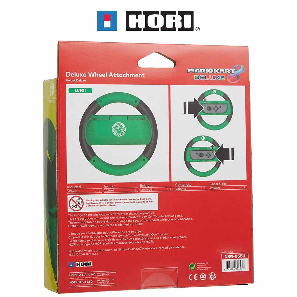 HORI NS Officially Licensed Mario Kart 8 Deluxe: Racing Wheel (Luigi)