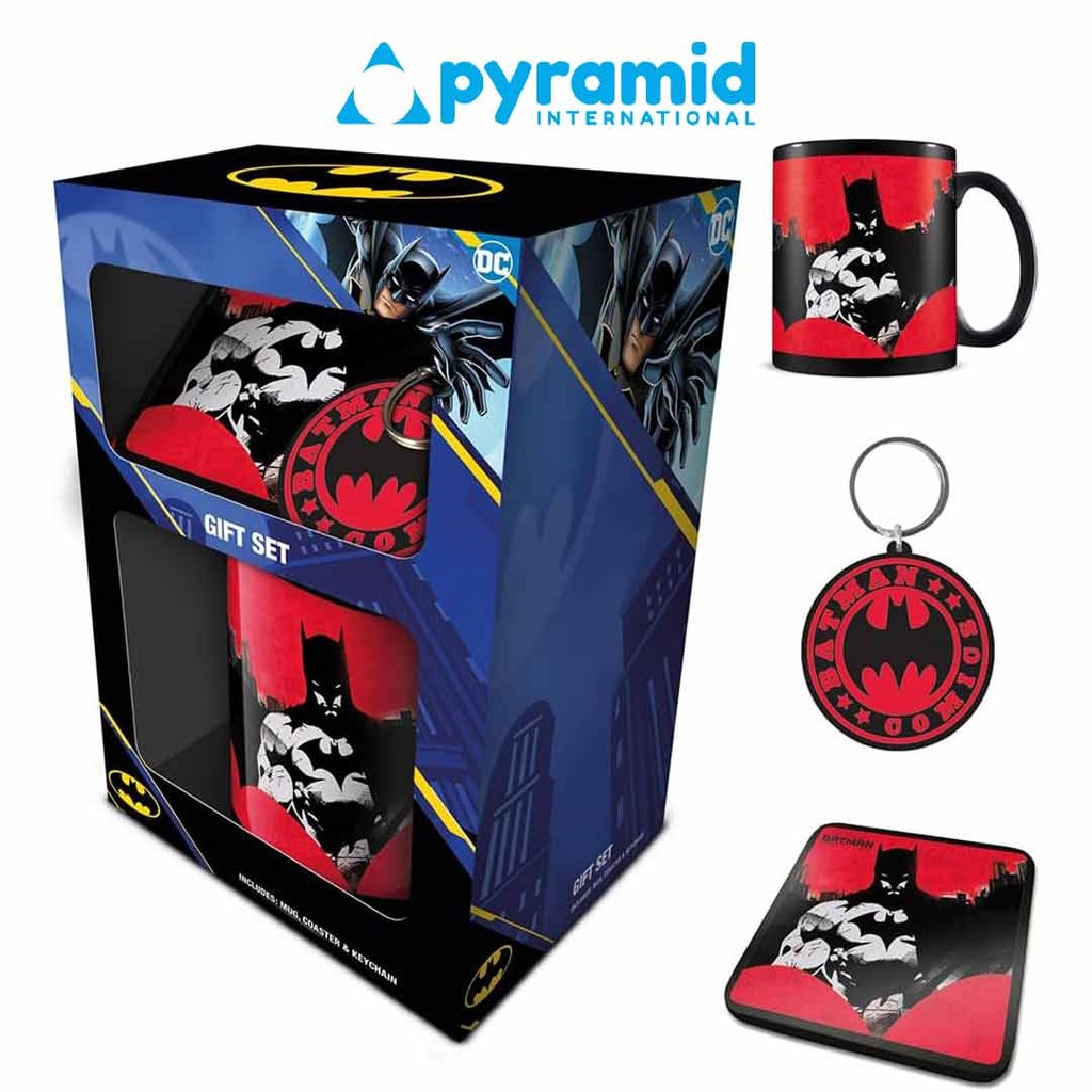 Pyramid - Batman (Red) Mug Coaster Keychain Gift Set