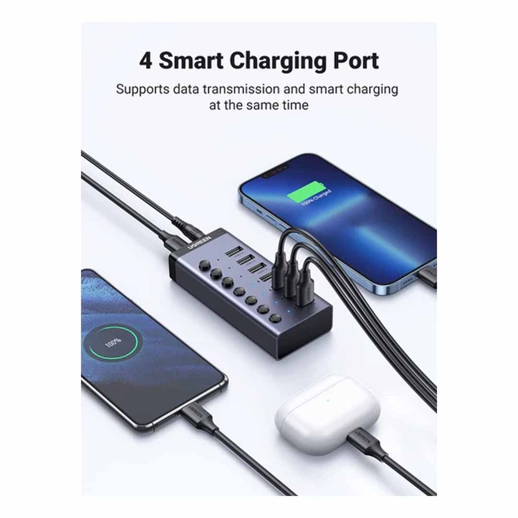 Ugreen USB 3.0 - 7 Port Hub -12V2A Power Supply