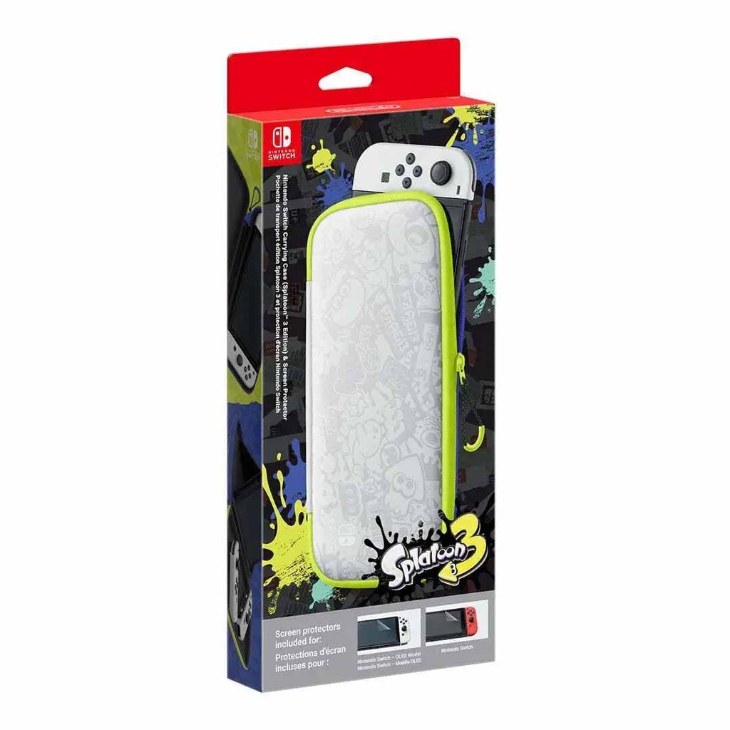 NINTENDO SWITCH CARRYING CASE KIT SPLATOON 3 EDITION & SCREEN PROTECTOR 