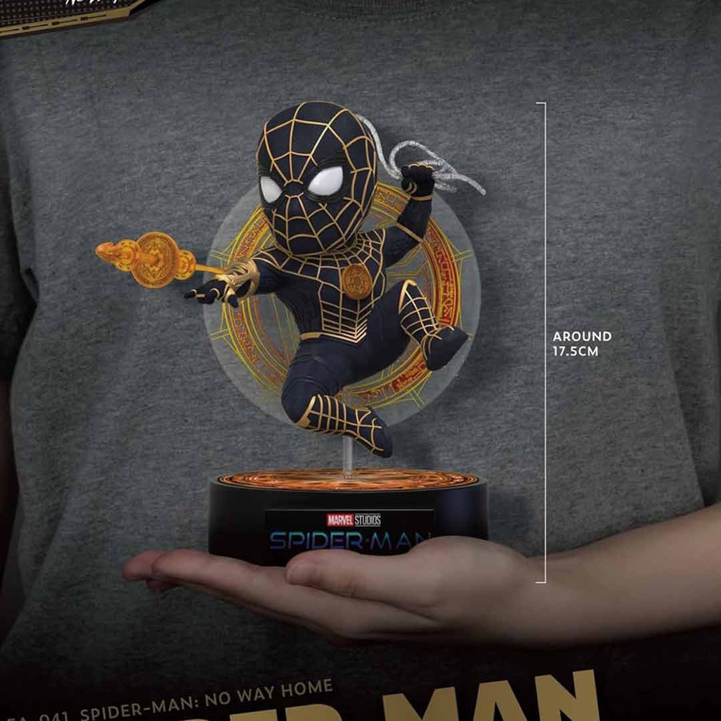 Beast Kingdom - Marvel Spider-Man No Way Home: Spiderman Black & Gold Suit Egg Attack Action Figure