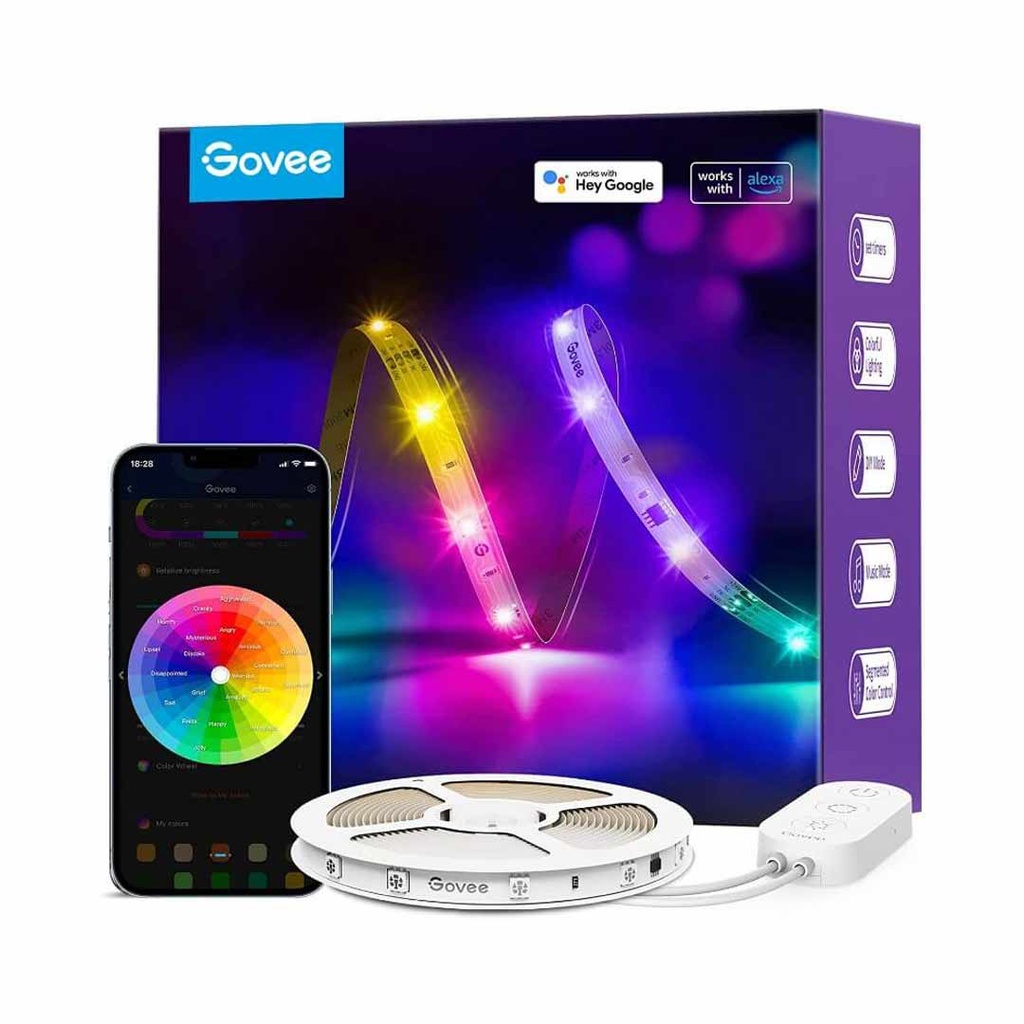 Govee RGBIC Basic Wi-Fi + Bluetooth LED Strip Lights (5 Meter)