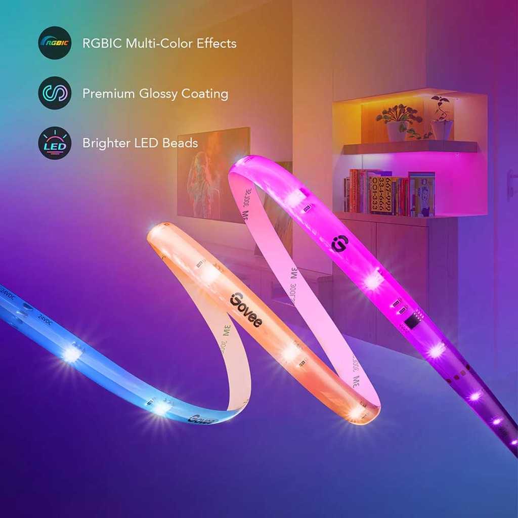 Govee RGBIC Wi-Fi + Bluetooth LED Strip Lights With Protective Coating (5M)