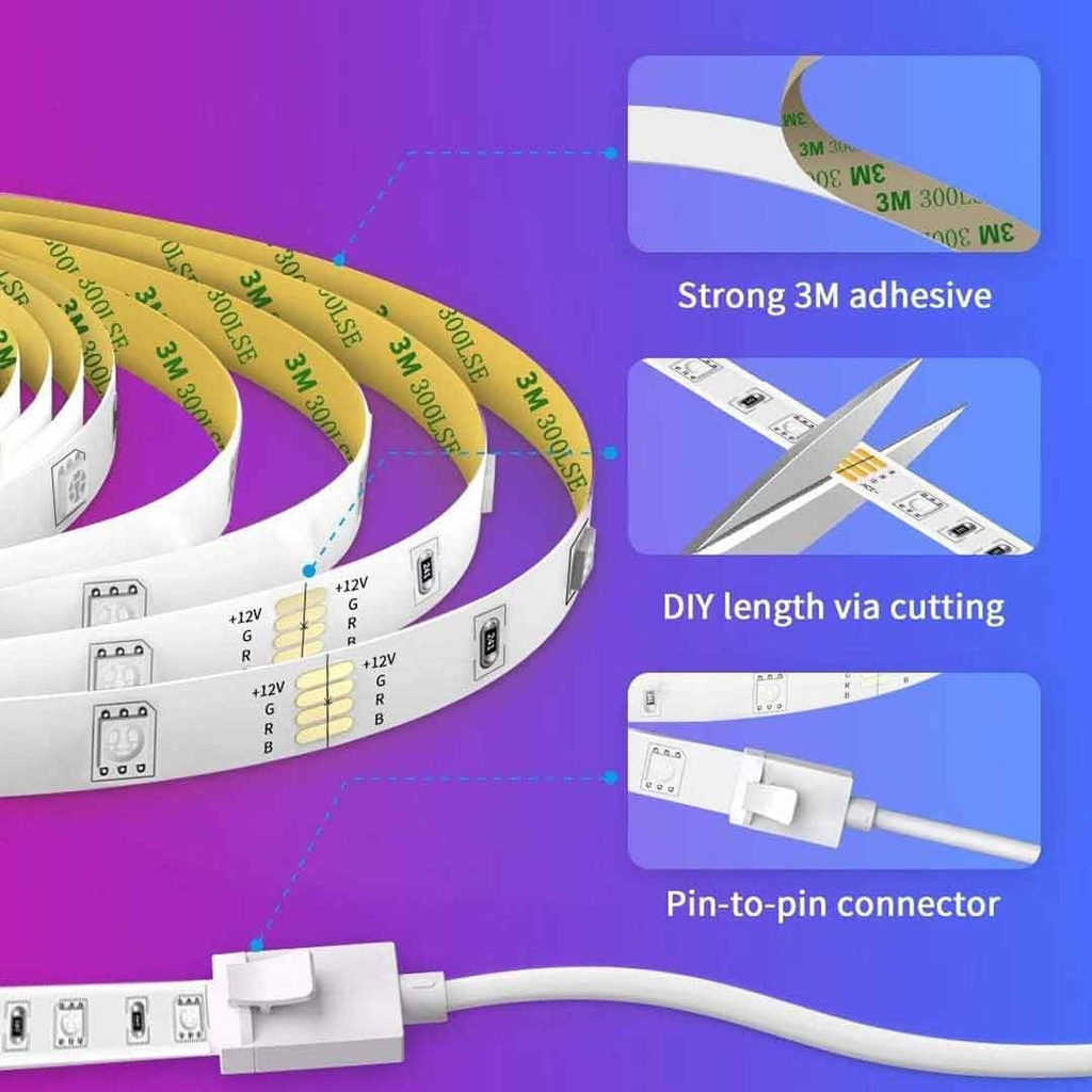Govee Wi-Fi RGB LED Strip Lights (16.4ft × 2 Rolls)