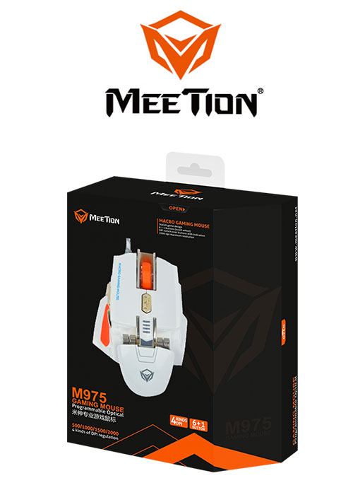M975 Macro Gaming Mouse- White (Meetion)