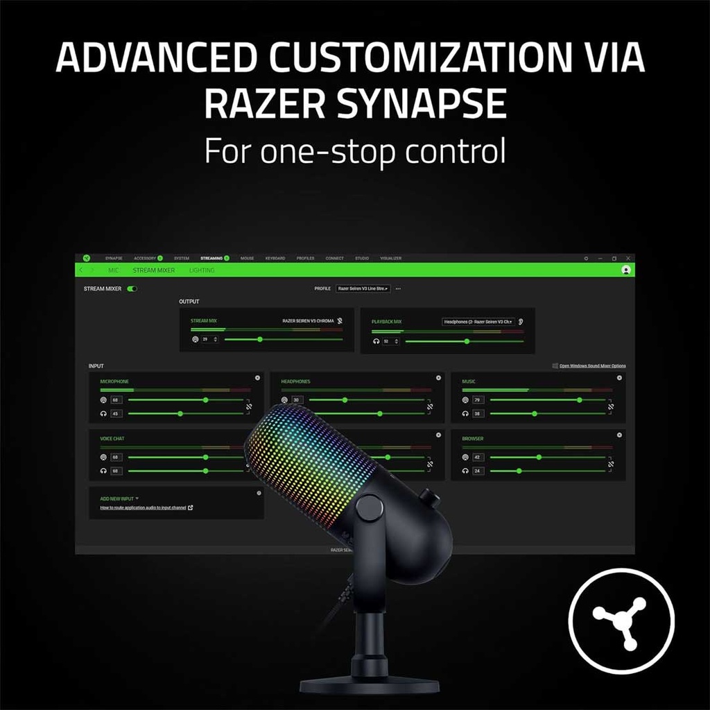 Razer Seiren V3 Chroma RGB USB Microphone Black