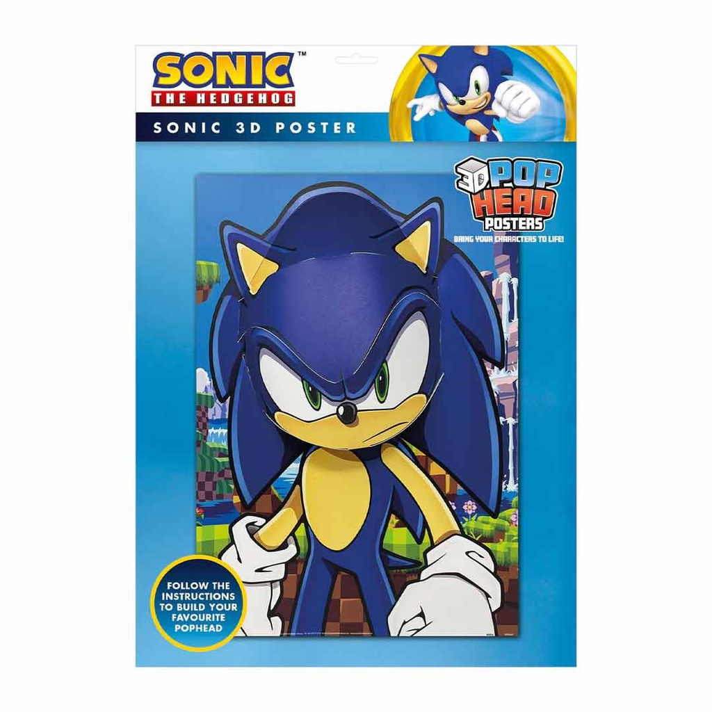Pyramid-Sonic The Hedgehog Green Hill Zone 3D Poster Popheads