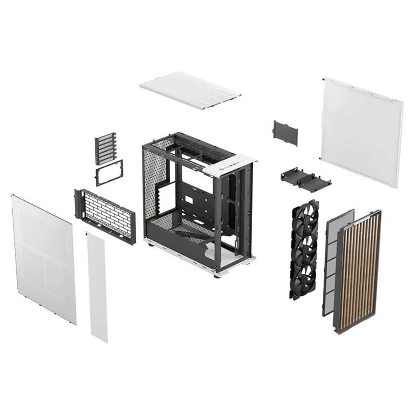 Fractal Design North XL Chalk White Clear Tint Mid Tower Gaming PC Case