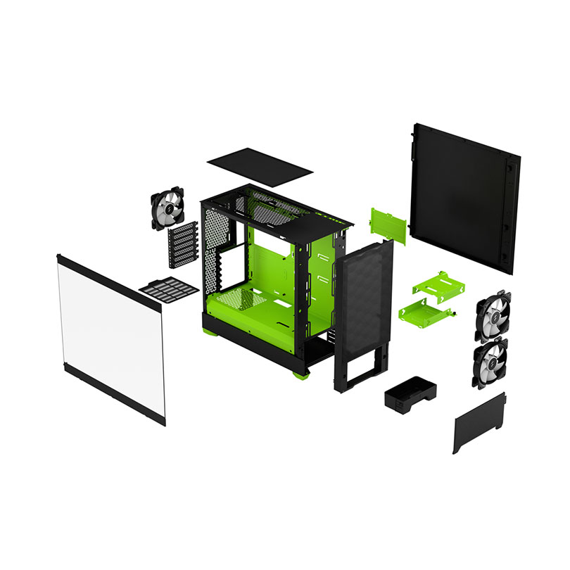 Fractal Design Pop Air RGB Green Core Mid Tower Gaming PC Case
