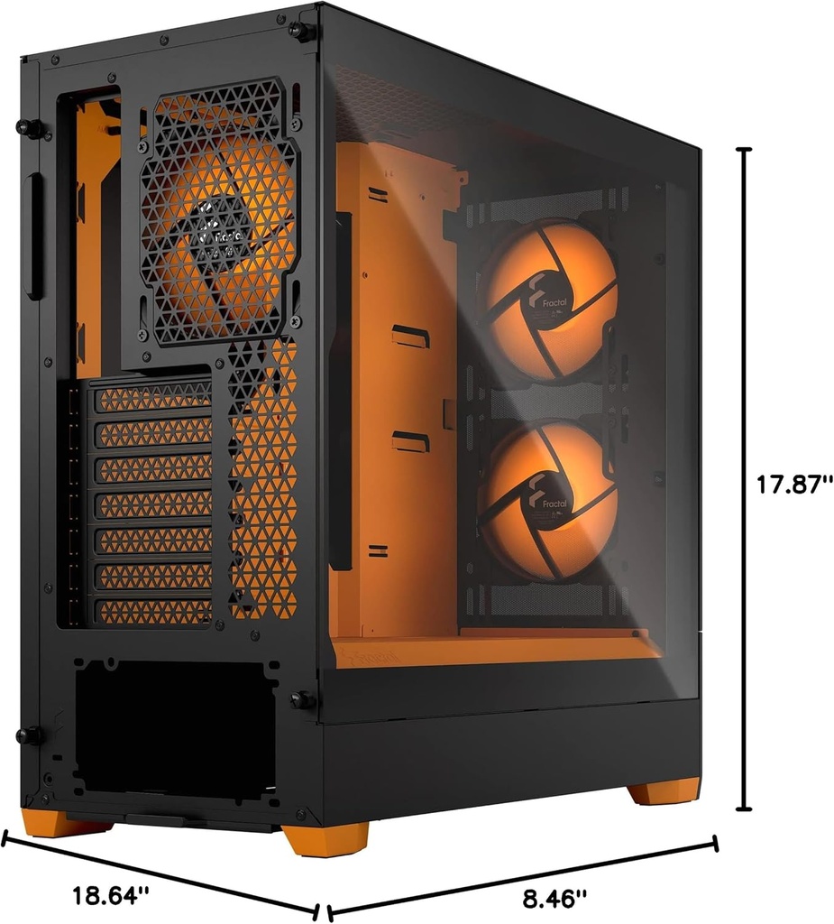 Fractal Design Pop Air RGB Orange Core Mid Tower Gaming PC Case