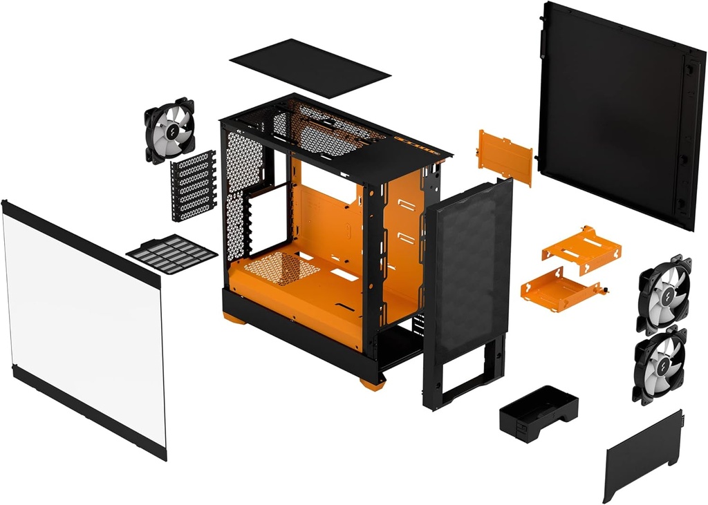 Fractal Design Pop Air RGB Orange Core Mid Tower Gaming PC Case