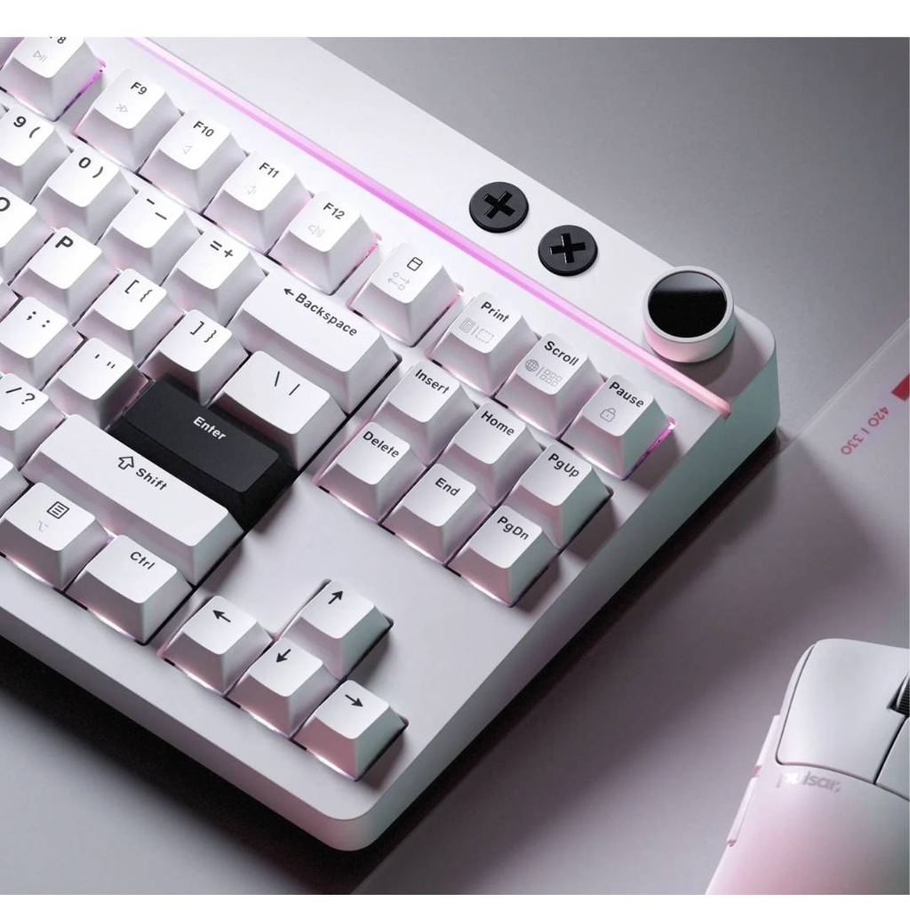Pulsar Gaming Keyboard Xboard QS White Aluminum Case 88Keys