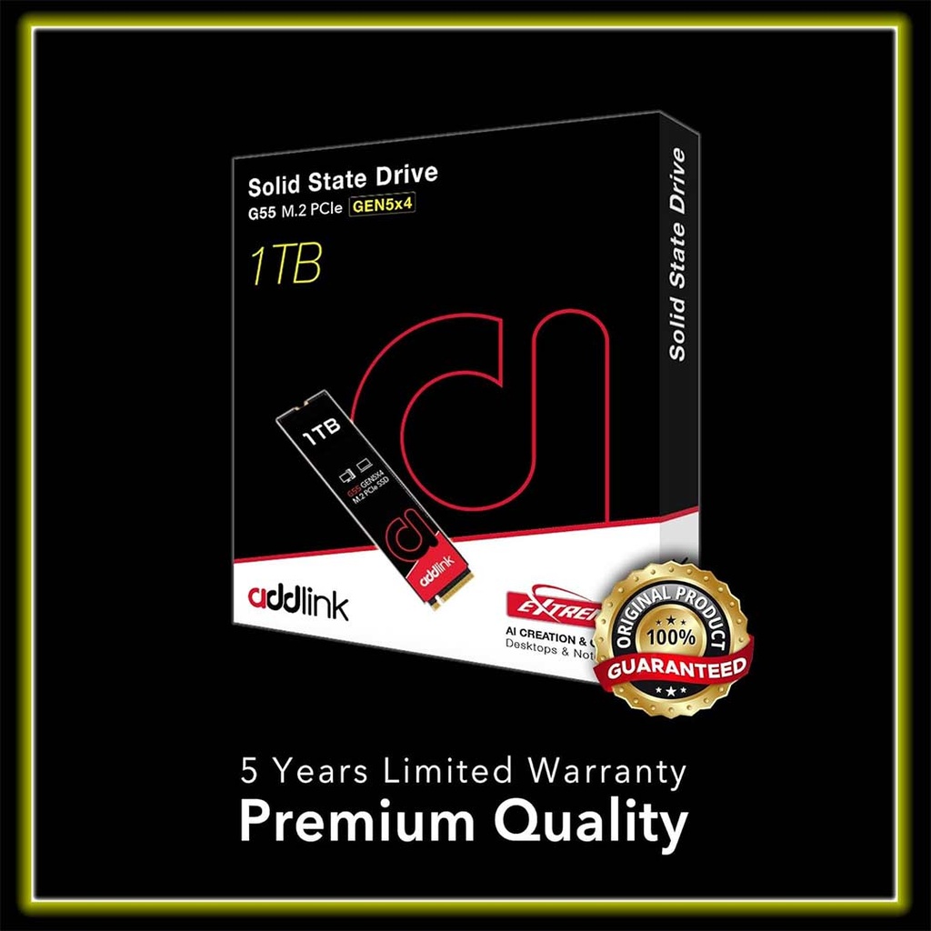 addlink SSD 1TB M.2 2280 PCIe GEN5X4 NVMe  ( Up to R:10200 , W:8300)