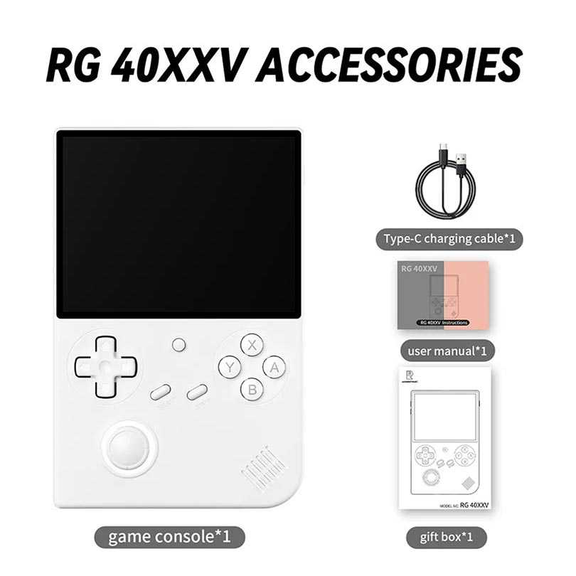 ANBERNIC RG40XXV Handheld Game Console Linux System 4.0 Inch Screen 128GB WHITE
