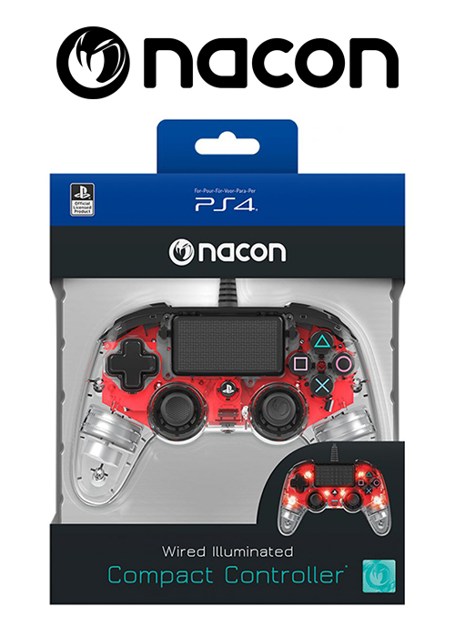 PS4 Wired Controller Crystal Red (Nacon)