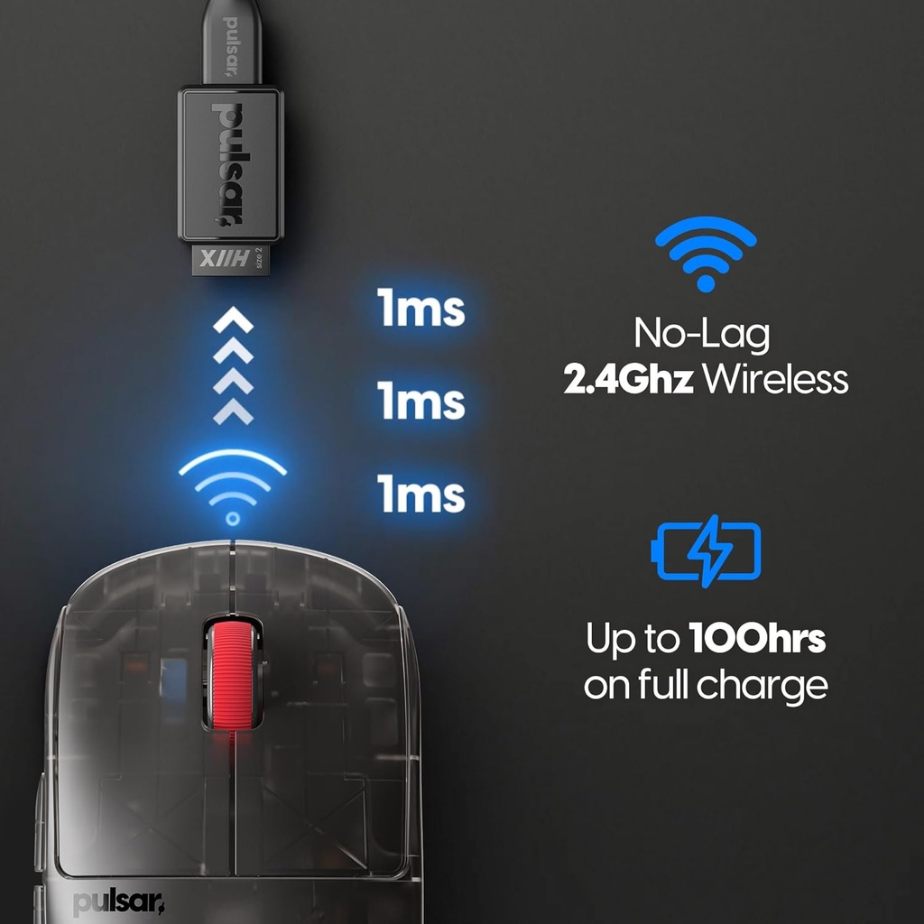 Pulsar X2H Super Clear Limited Edition Wireless Gaming Mouse Black