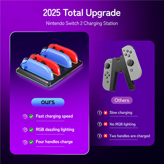 HongSonic 4in1 Charging Dock For Nintendo Switch 2 Controller