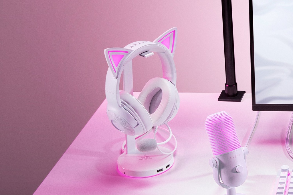 Razer Kraken Kitty V2 Wired RGB Headset With Kitty Ears White