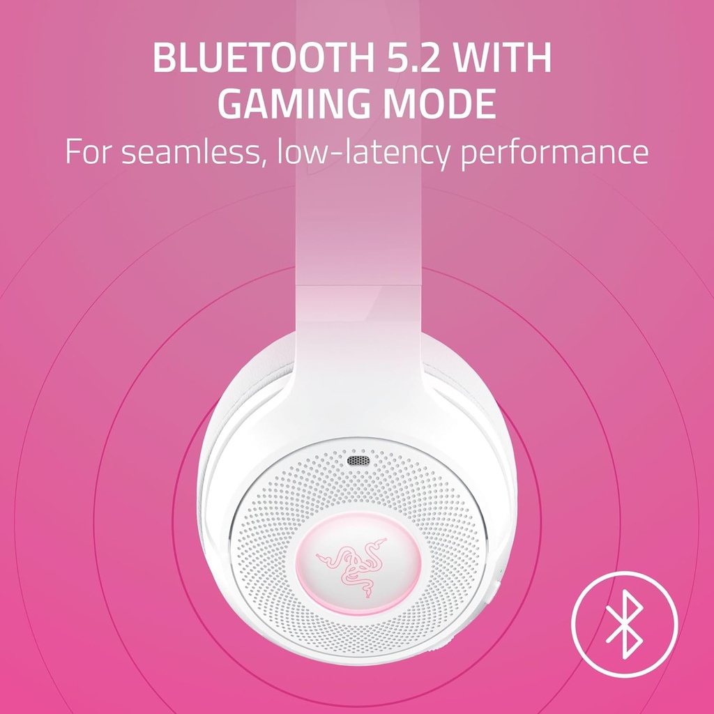Razer Kraken Kitty V2 BT Wireless Gaming Headset With Kitty Ears White