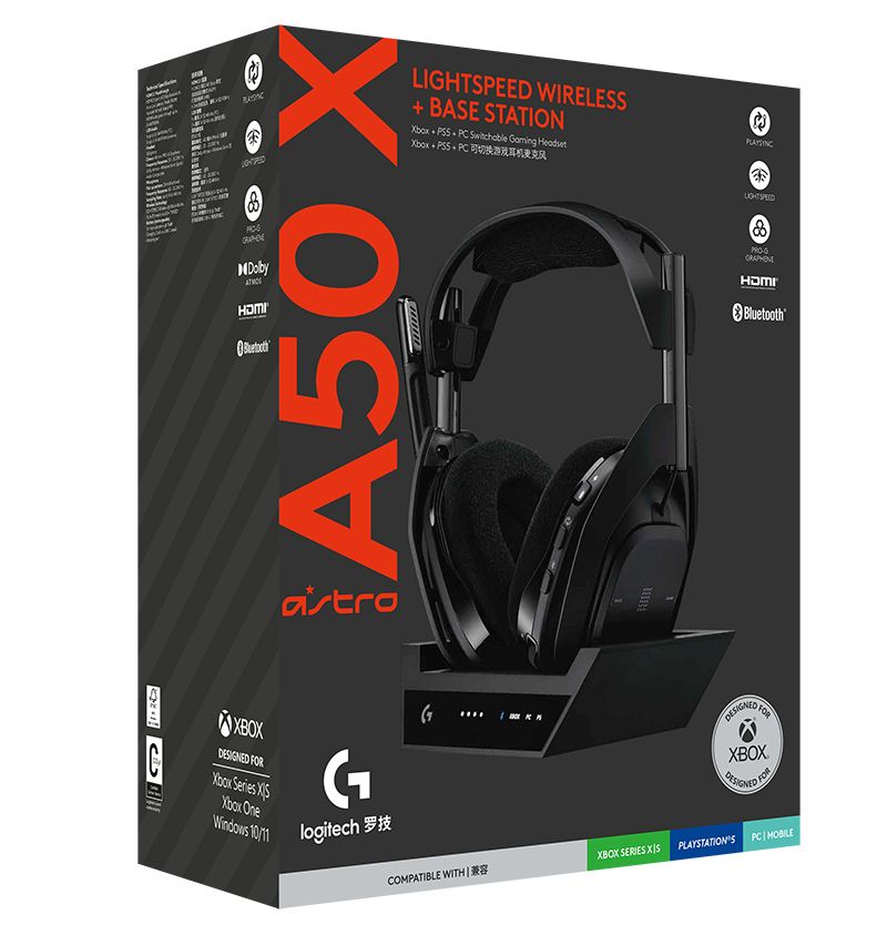 ASTRO A50 X Lightspeed Wireless Gaming Headset With Base Station - Black