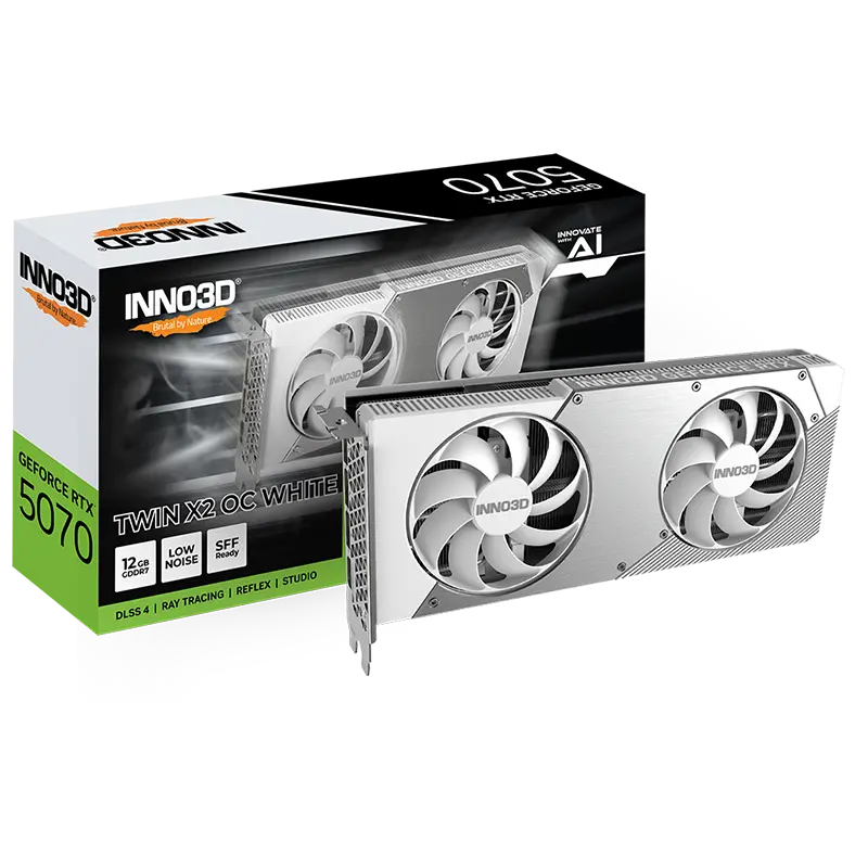 Nvidia INNO3D X2 OC GeForce RTX 5070 12GB GDDR7 Graphics Card - White 2.webp