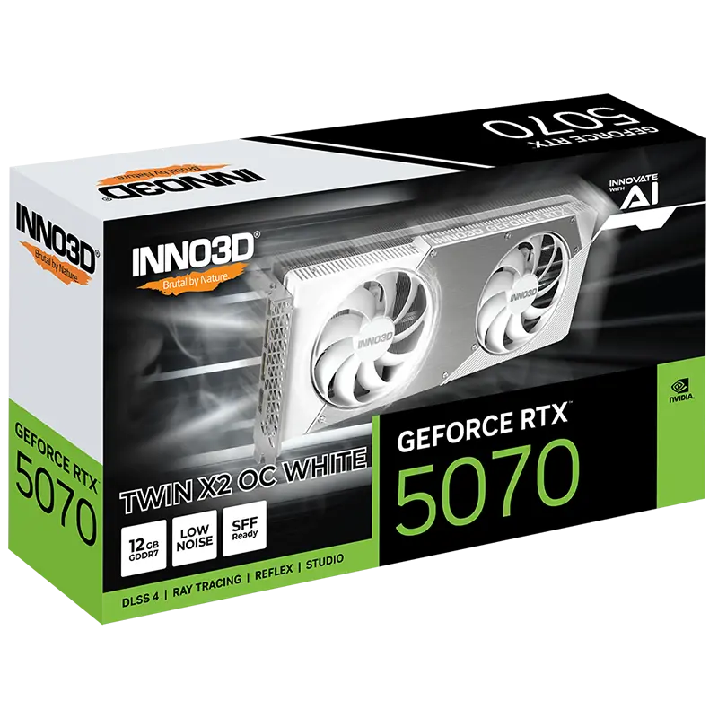 Nvidia INNO3D X2 OC GeForce RTX 5070 12GB GDDR7 Graphics Card - White 3.webp
