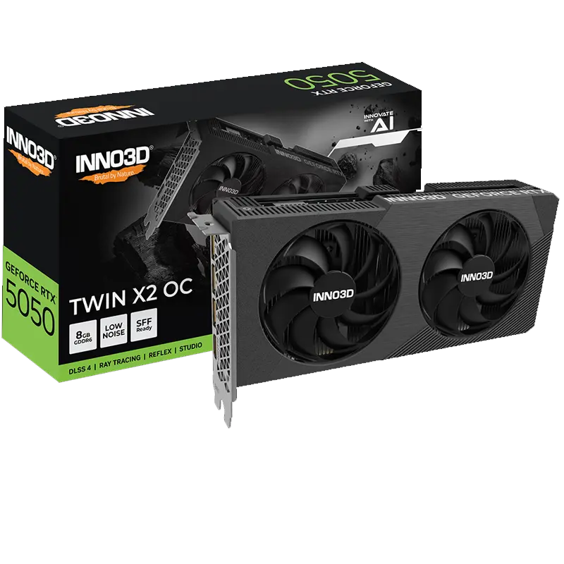 Nvidia INNO3D X2 OC GeForce RTX 5050 8GB GDDR6 Graphics Card - Black 3.webp