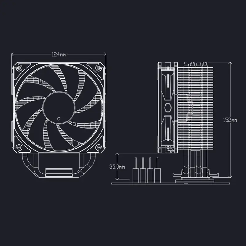 700847 Cooler Master Hyper 212 Spectrum V3 CPU Air Cooler Silver 7.webp