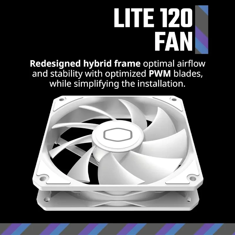 700849 Cooler Master MF120 Lite ARGB Fan White Pack of 3 3.webp