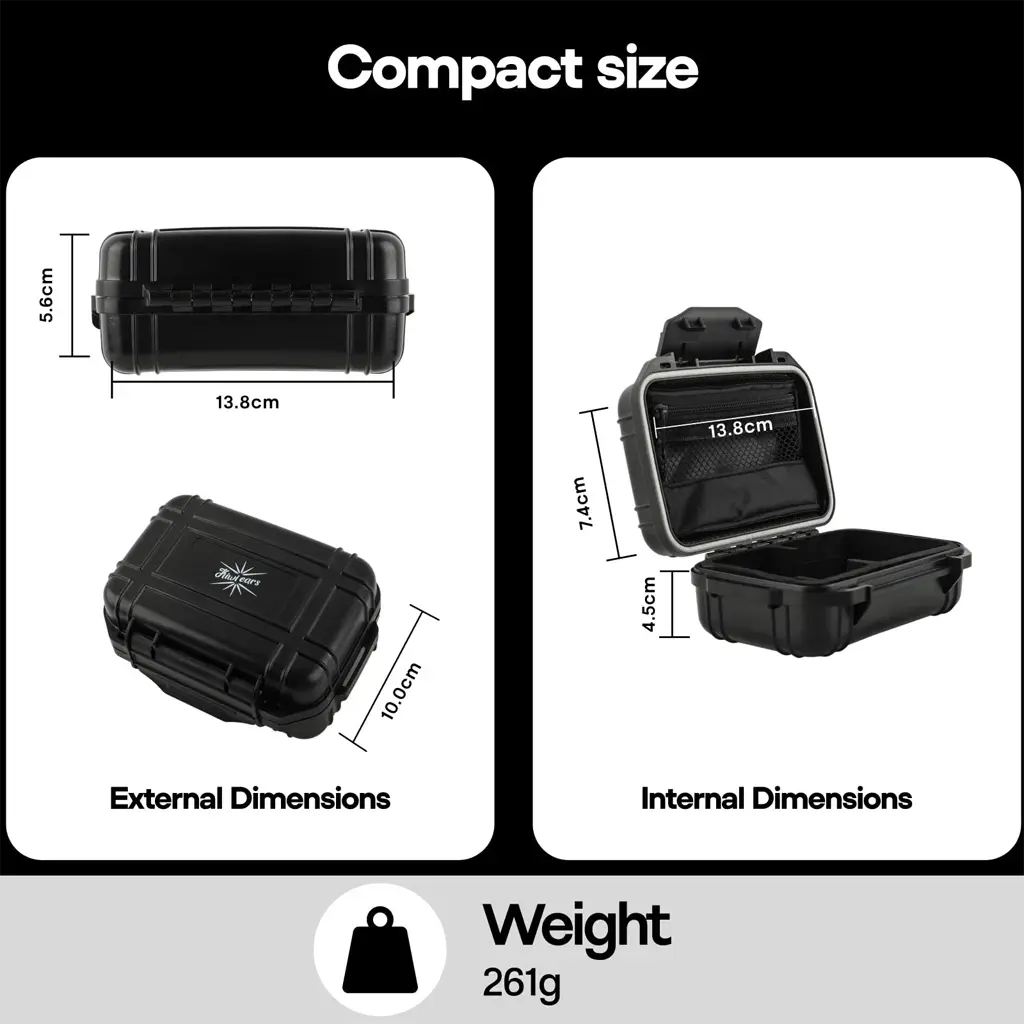 [702430] Kiwi Ears Premium Waterproof IEM Case for Travel and Protection Black 4.webp