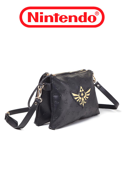 Zelda - AOP With Gold Print Hyrule Logo Ladies Shoulderbag