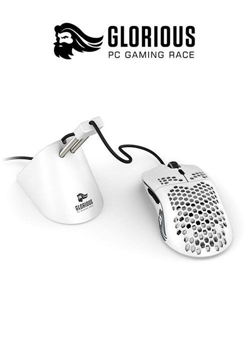 Glorious Model O RGB Gaming Mouse - Matte White + Free Bungee