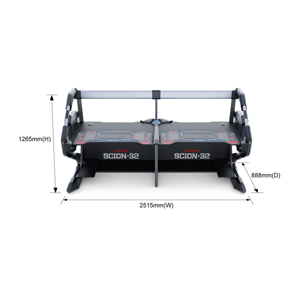 SCION-32 Couple Desk Gaming Station EGT592 - RGB Gaming Station