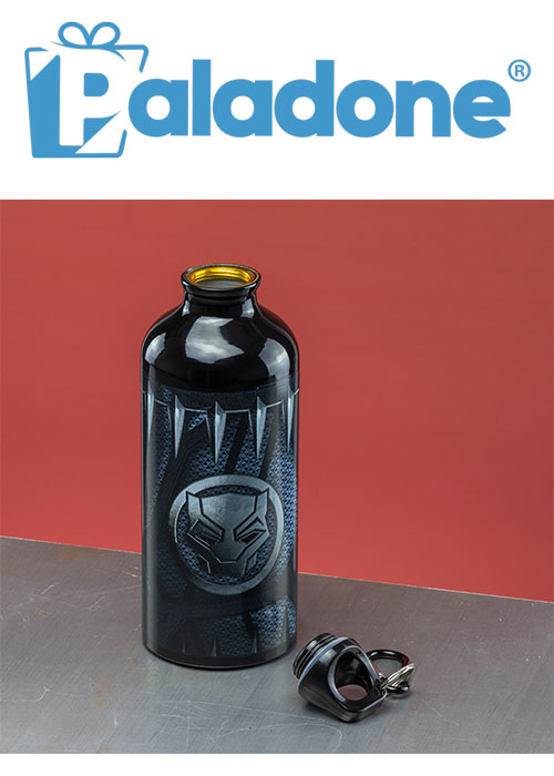 Black Panther Metal Water Bottle