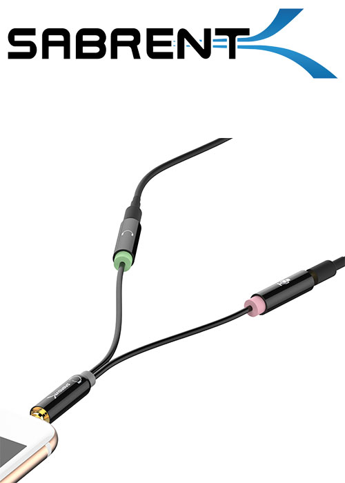 Sabrent 3.5mm Headset Splitter Adapter