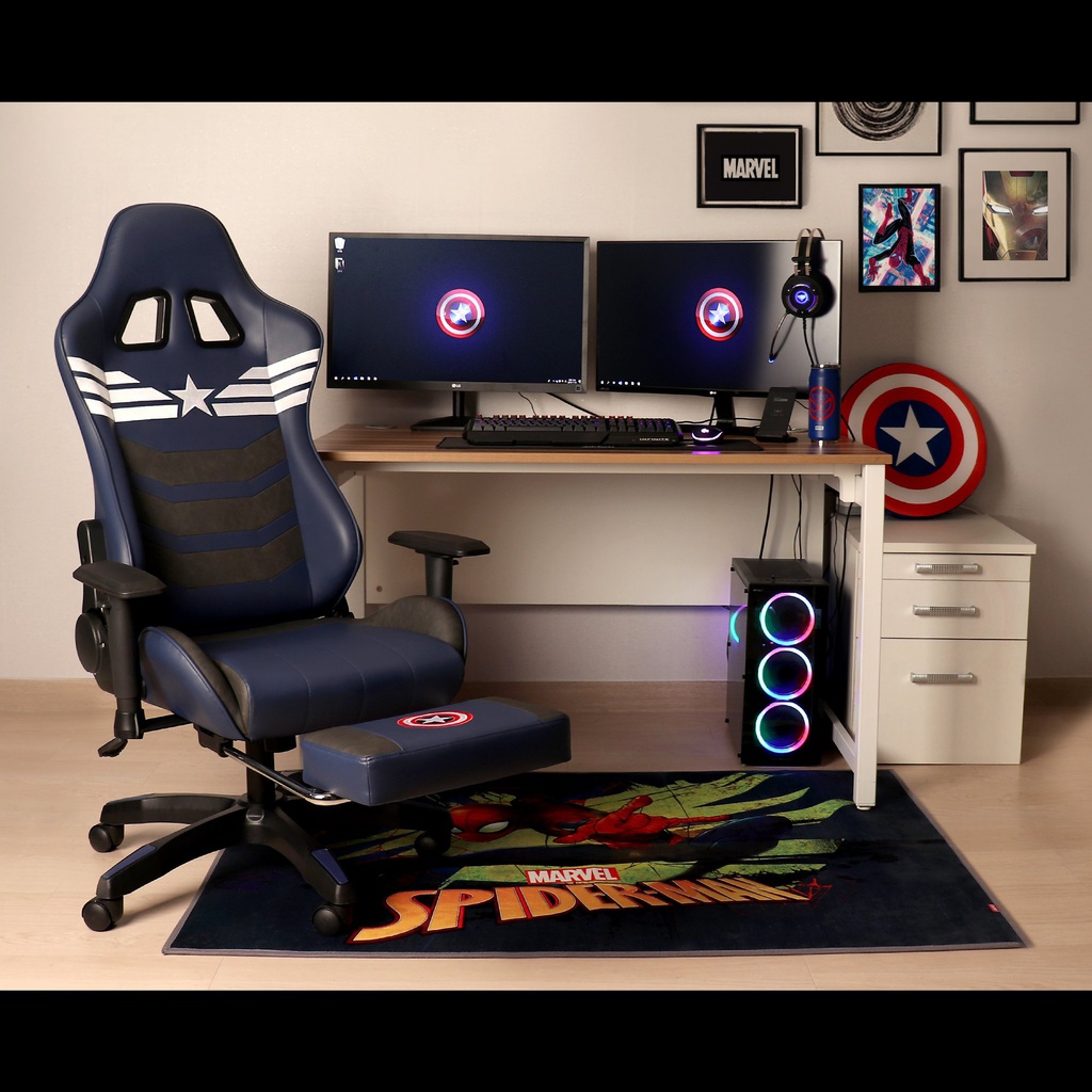 ARCR - Marvel Avengers Gaming Chair With Racing Chairs Footrest  - Captain America