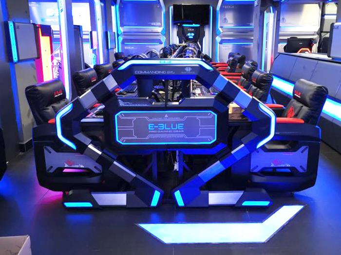 E-Blue 5V5 e-station gaming desk with RGB guard bar