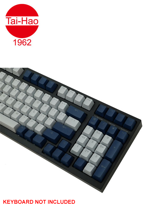 Tai-Hao 132-Keys PBT Double Shot Backlit-Keyscap Set - Cool Gray / Navy