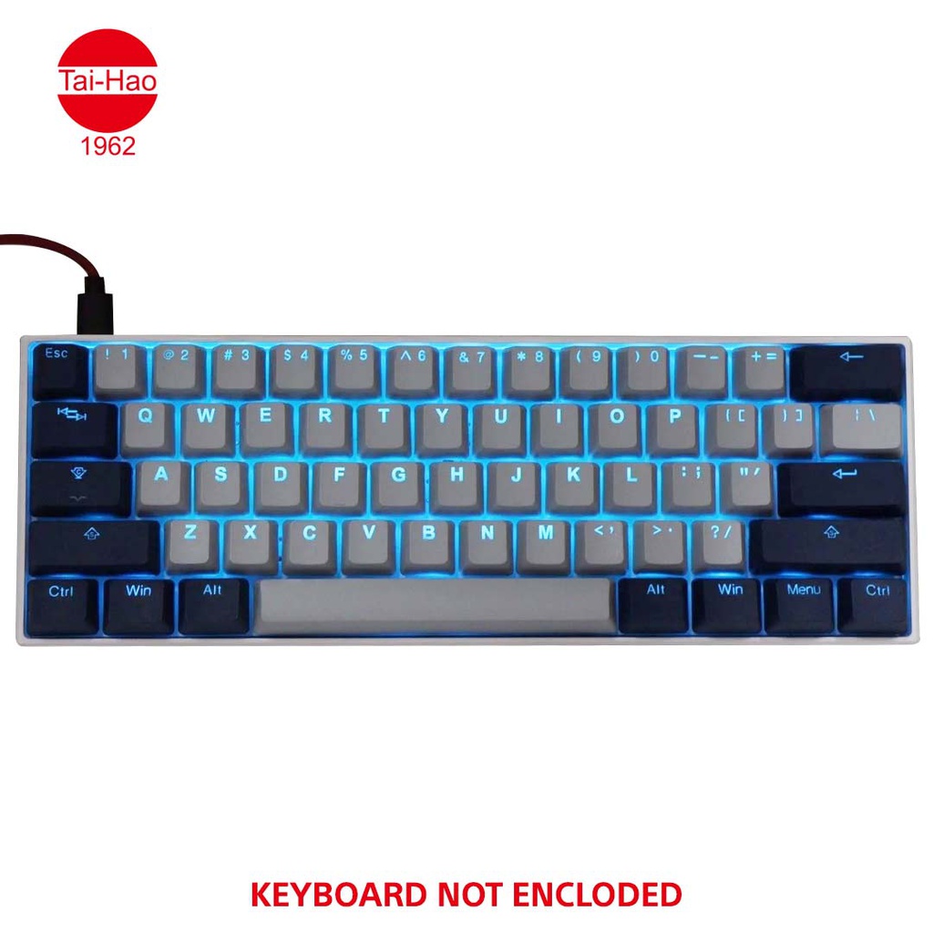 Tai-Hao 132-Keys PBT Double Shot Backlit-Keyscap Set - Cool Gray / Navy