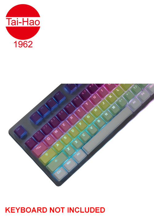 Tai-Hao 121-Keys PBT Double Shot Backlit-Keyscap Set - Rainbow Sherbet