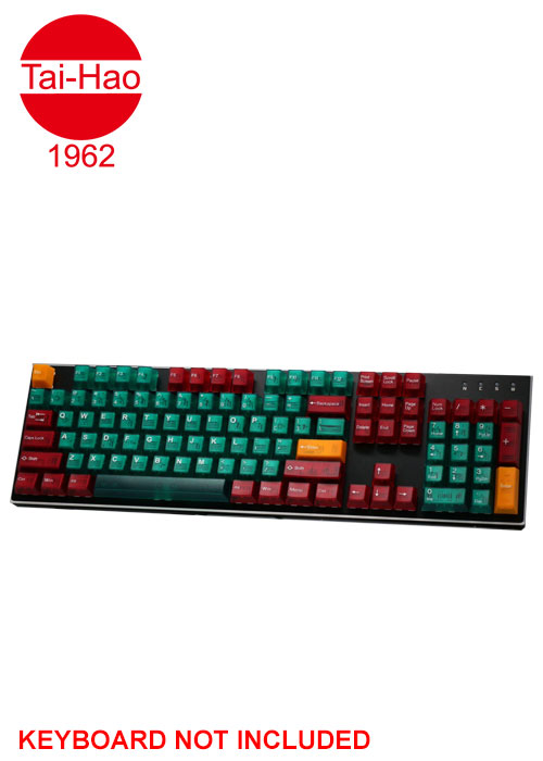 Tai-Hao 107-Keys ABS Double Shot Cubic-Keyscap Set - Translucent Green & Red