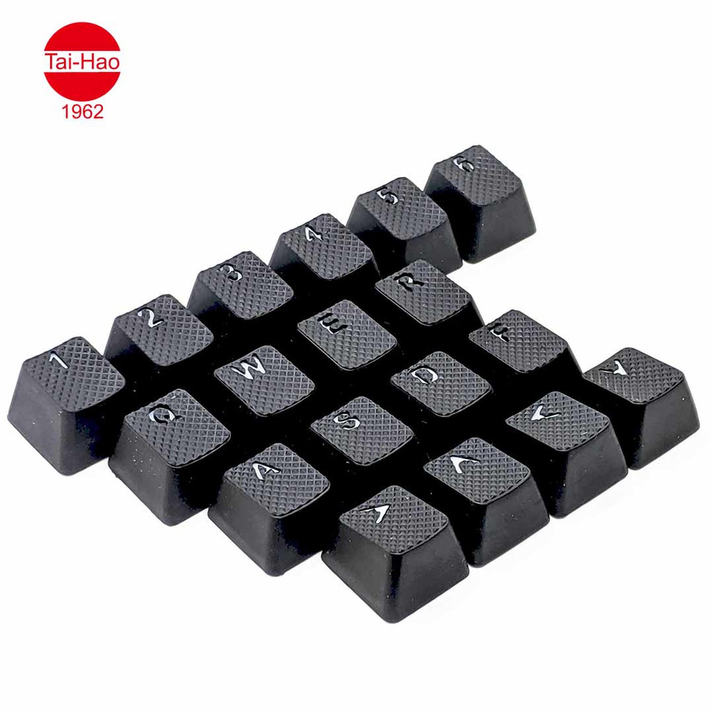 Tai-Hao 18-Keys TPR Backlit Double Shot Rubber-Keycap Set - Black