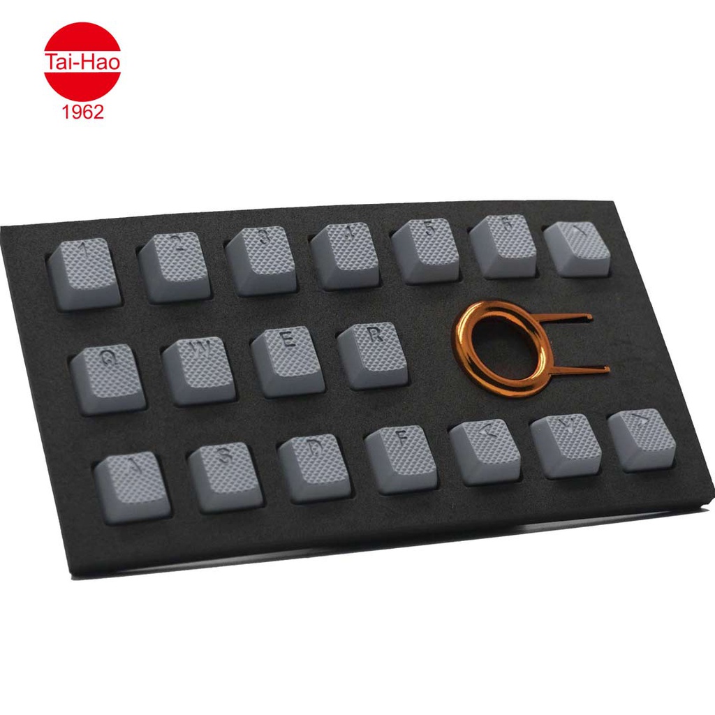 Tai-Hao 18-Keys TPR Backlit Double Shot Rubber-Keycap Set - Gray