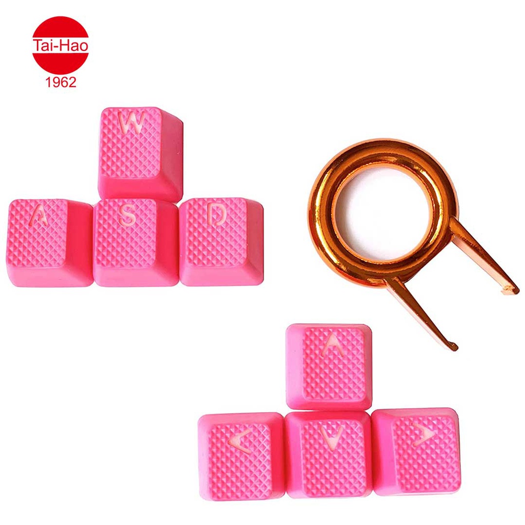 Tai-Hao 8-Keys Rubber Gaming Backlit-Keycap - Neon Pink